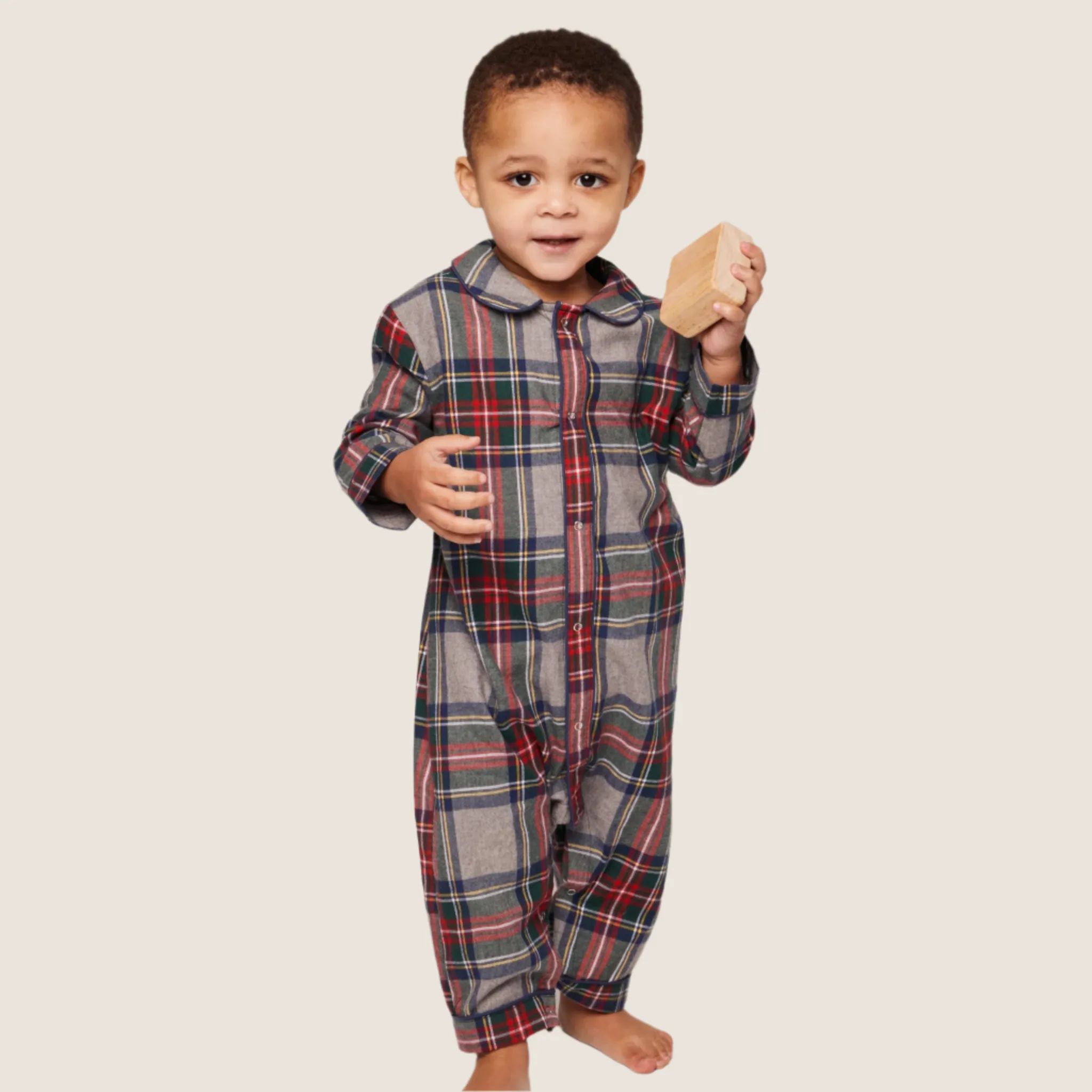 Baby's Brushed Cotton Cambridge Romper in Westminster Tartan