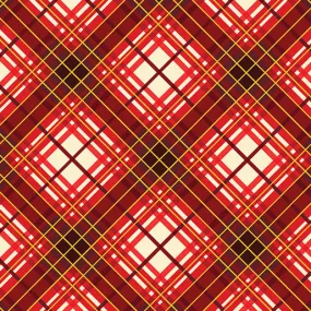 Benartex Metallic - Christmas Musical 14030M 10 Holiday Plaid Red By The Yard