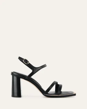 CASEY HIGH HEEL SANDAL BLACK LEATHER