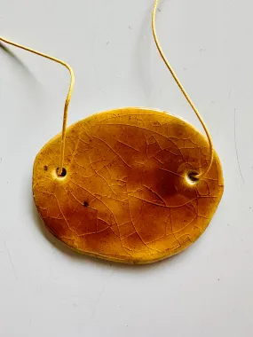 Ceramic Necklace Full Moon — GOLDEN DUST CRAQUELURE