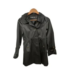 Coat Trench Coat By Clothes Mentor In Black, Size: M