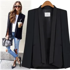 Coat Women Lapel Split Cloak Jacket