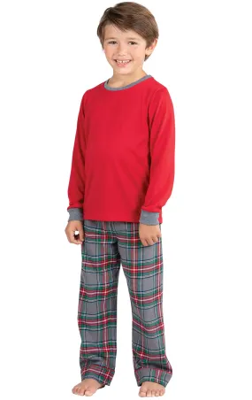 Gray Plaid Unisex Kids Pajamas - Family Set