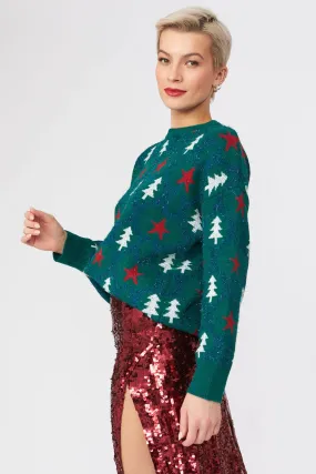 Green Cashmere and Banana Blend Christmas Jumper