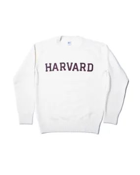 HARVARD WOOL CREW NECK SWEATER - WHITE