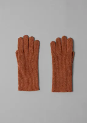 Hestra Ribbed Knitted Gloves | Burnt Ochre