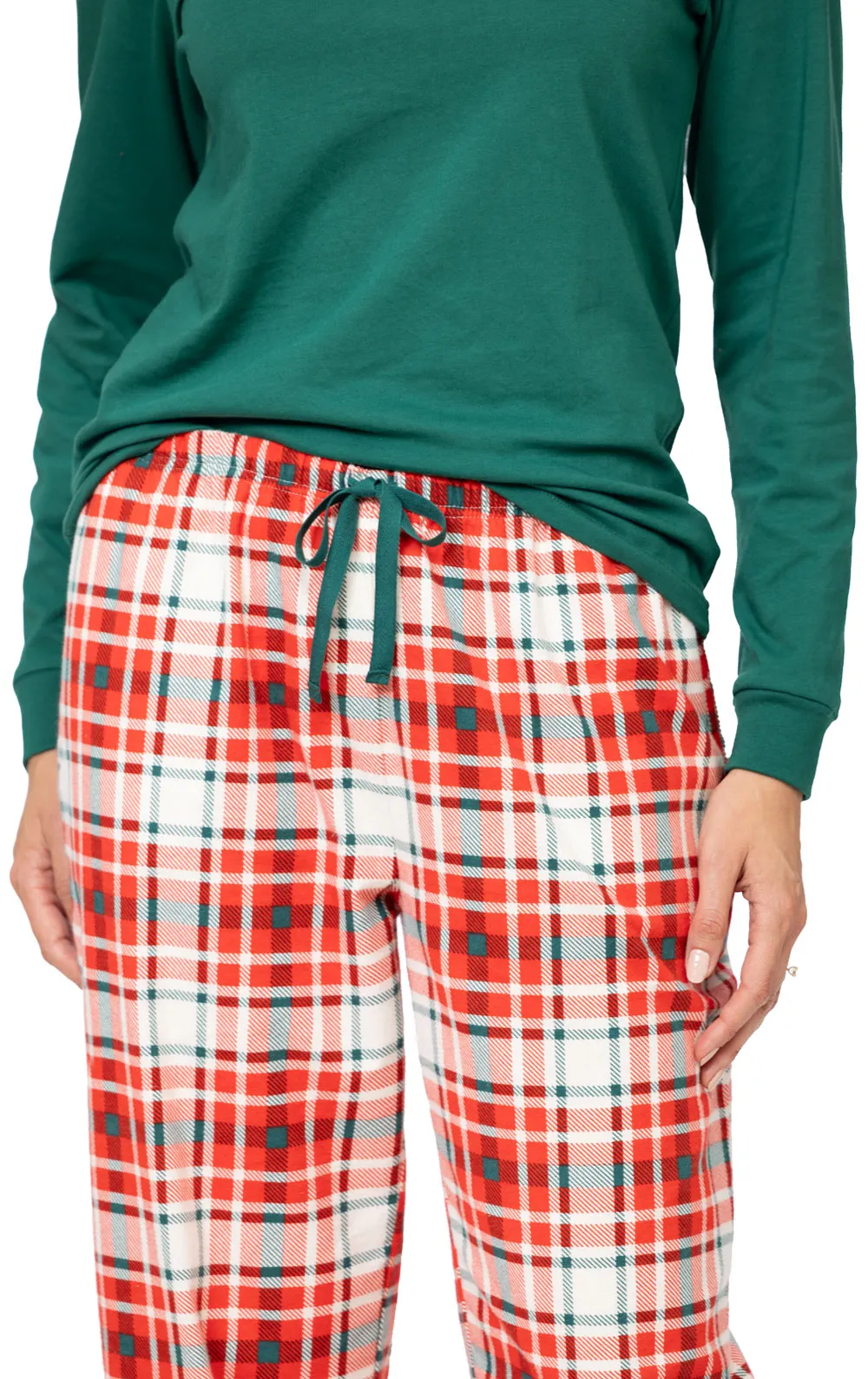 Modern Plaid Pullover Women's Pajamas - Pet & Owner