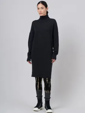 Pure Wool Oversized Turtle Neck Dress