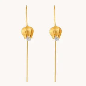 Tulip Bulb Gold Drop Earrings W.