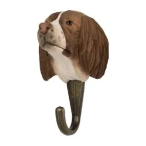 Wildlife Garden Hand Carved Wooden Springer Spaniel Hook